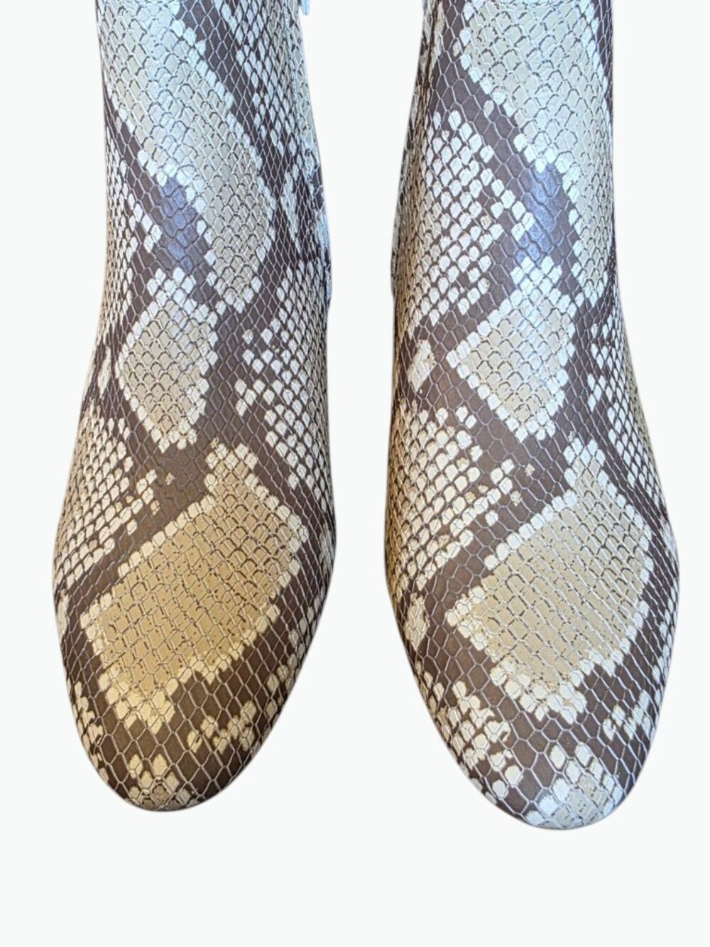Ralph Lauren Wynne II Snake Print Leather Ankle Boots 10B Python Block Heel NIB - Picture 10 of 16